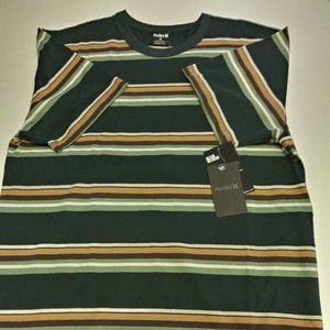 NEW HURLEY NIKE DRI FIT PREMIUM MENS TEE T SHIRT HARVEY STRIPE  Size M